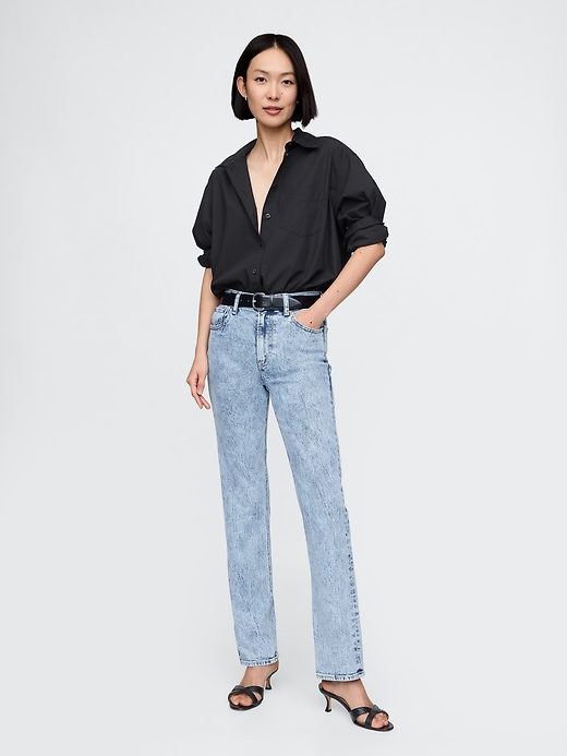 jeans dritti slim a vita alta anni 90