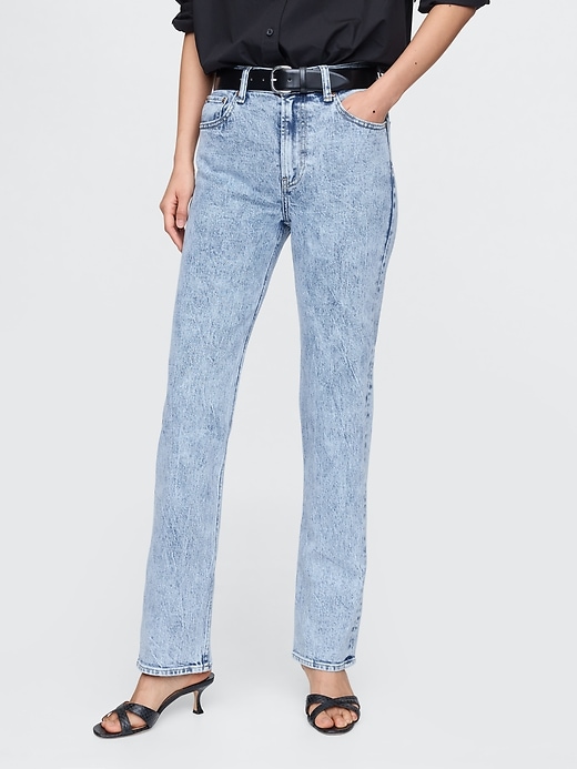 jeans dritti slim a vita alta anni 90