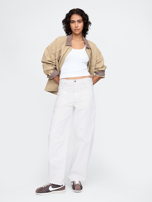 jeans da carpentiere a vita alta