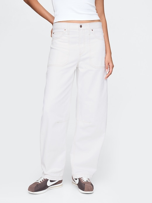jeans da carpentiere a vita alta