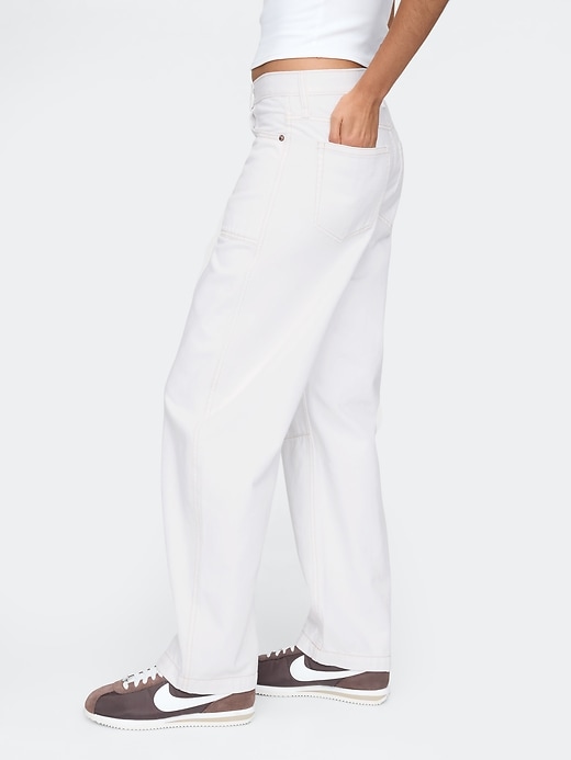 jeans da carpentiere a vita alta