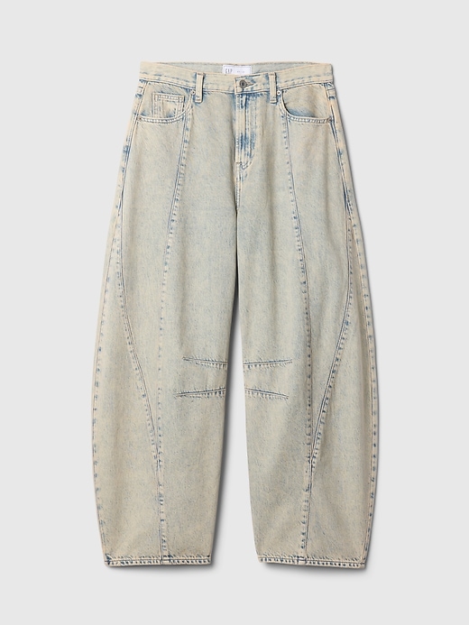 jeans a ferro di cavallo a vita alta
