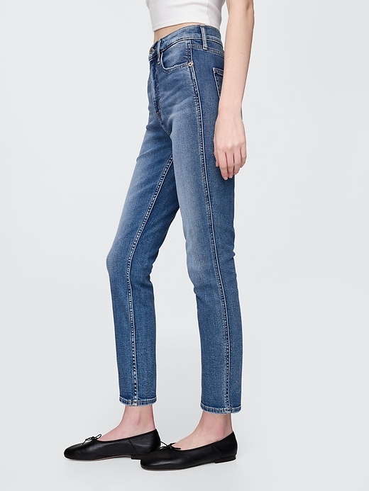 jeans slim vintage a vita alta