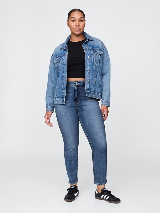 jeans slim vintage a vita alta
