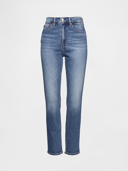 jeans slim vintage a vita alta