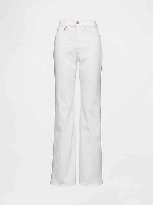 jeans a zampa anni 70 a vita alta