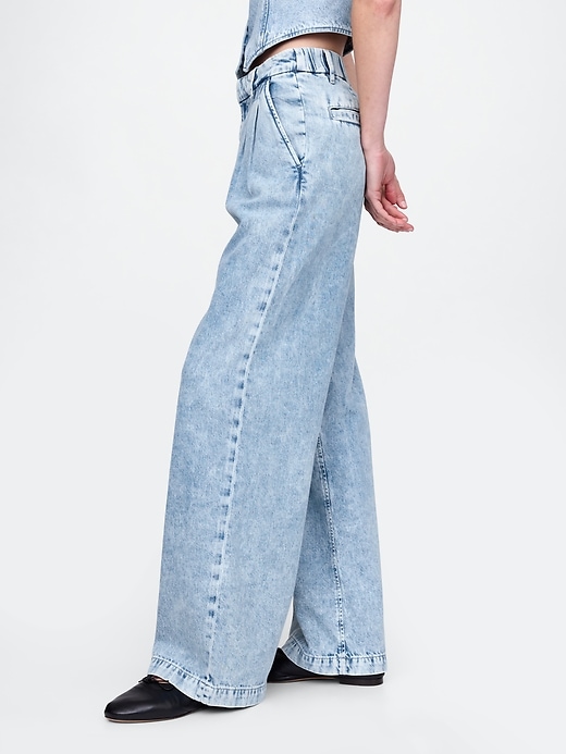 pantaloni in denim plissettato ultra-morbidi a vita alta 365
