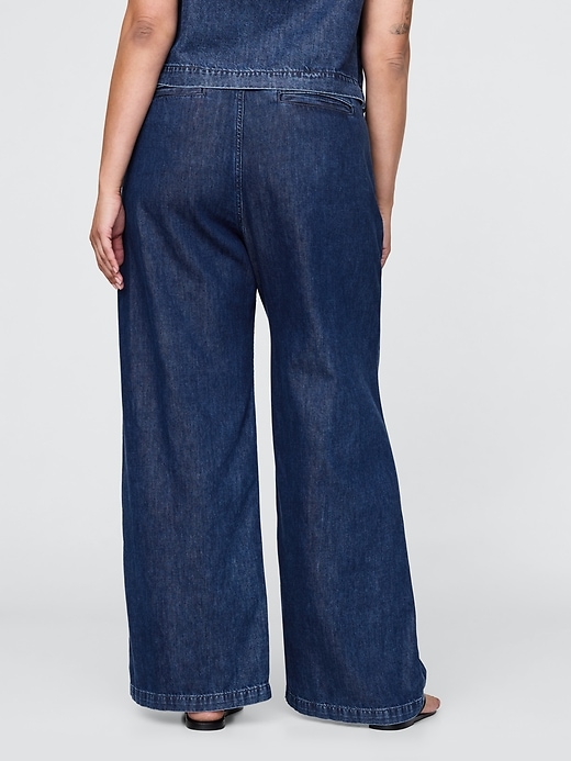 pantaloni plissettati in denim ultra morbido a vita alta 365