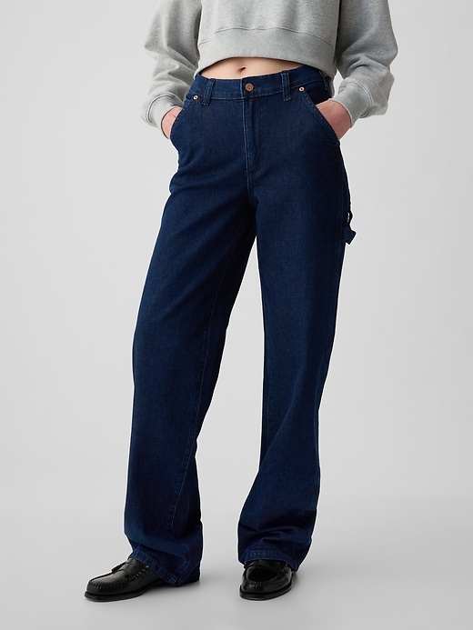 jeans larghi da carpentiere anni 90 a vita media