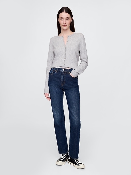 jeans dritti slim a vita alta anni 90