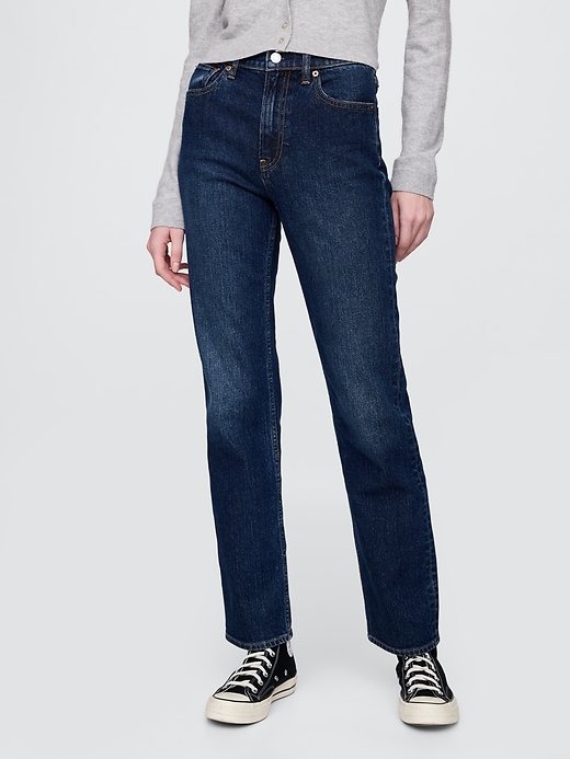 jeans dritti slim a vita alta anni 90