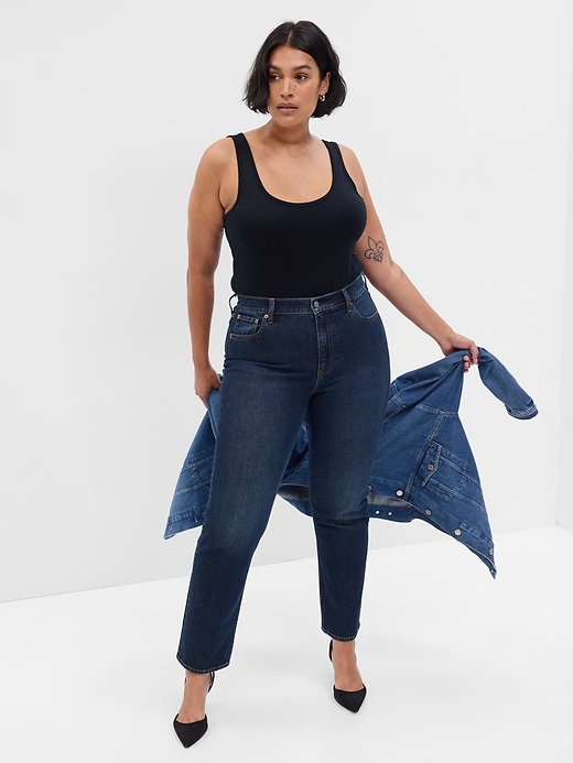 jeans dritti slim a vita alta anni 90