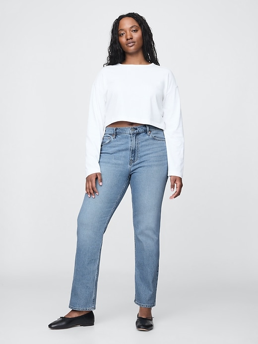 jeans dritti slim a vita alta anni 90