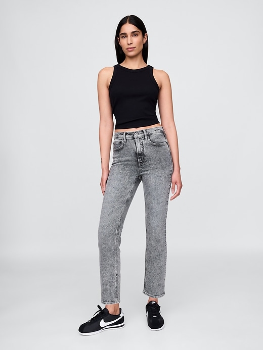 jeans slim vintage a vita alta