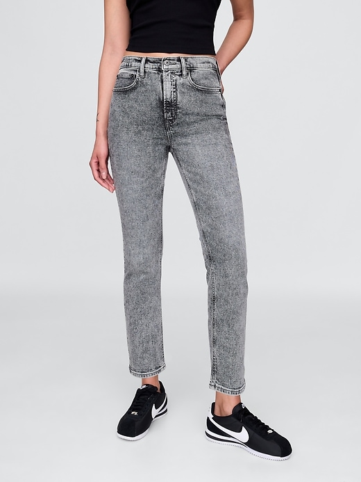 jeans slim vintage a vita alta