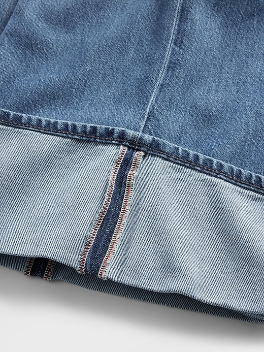 jeans larghi ultra morbidi a vita media con risvolto