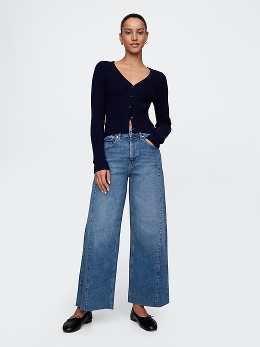 jeans a gamba larga e vita alta stride