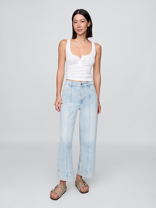 jeans a gamba larga e vita alta stride