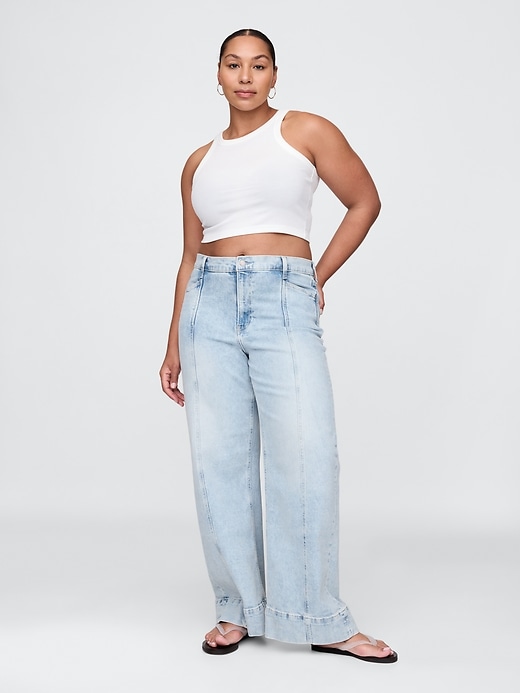 jeans a gamba larga e vita alta stride