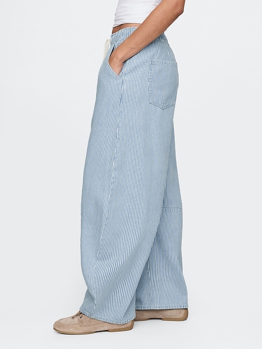 jeans a ferro di cavallo easy horseshoe a righe in denim ultra morbido a vita media