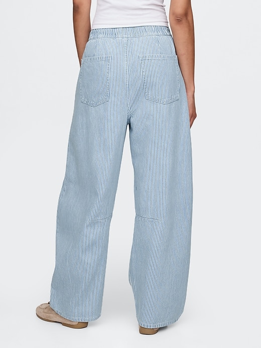 jeans a ferro di cavallo easy horseshoe a righe in denim ultra morbido a vita media
