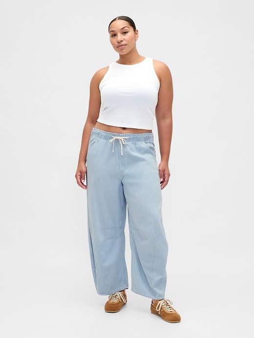 jeans a ferro di cavallo easy horseshoe a righe in denim ultra morbido a vita media
