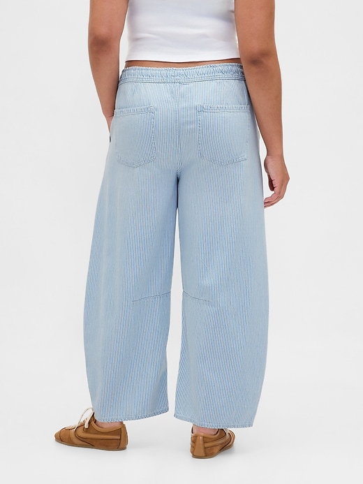 jeans a ferro di cavallo easy horseshoe a righe in denim ultra morbido a vita media