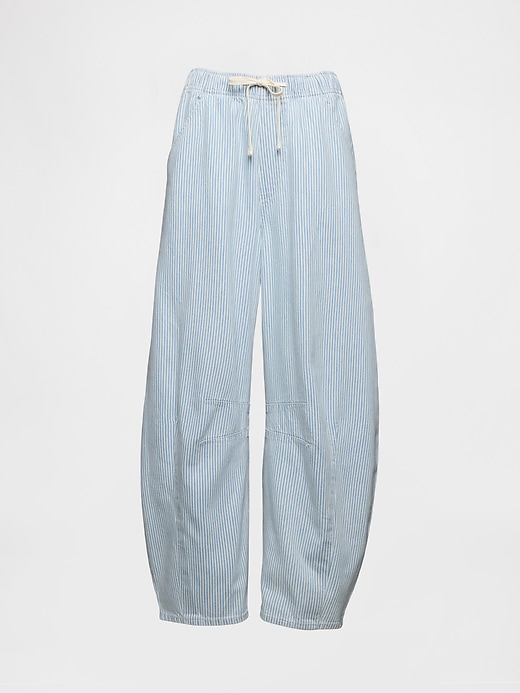 jeans a ferro di cavallo easy horseshoe a righe in denim ultra morbido a vita media