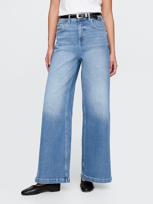 jeans a gamba larga stride a vita alta extra