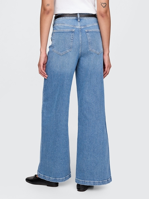 jeans a gamba larga stride a vita alta extra