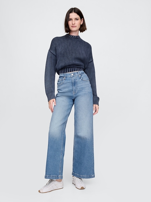 jeans a gamba larga high stride alla caviglia
