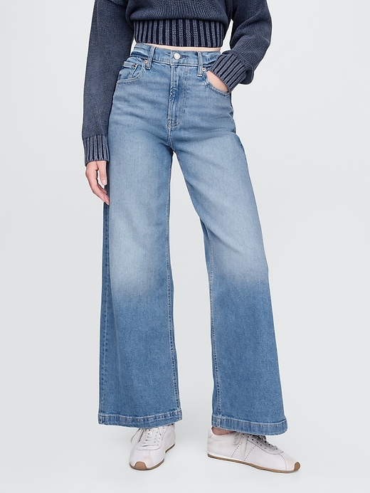 jeans a gamba larga high stride alla caviglia