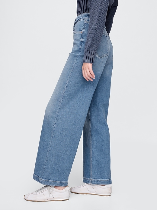jeans a gamba larga high stride alla caviglia