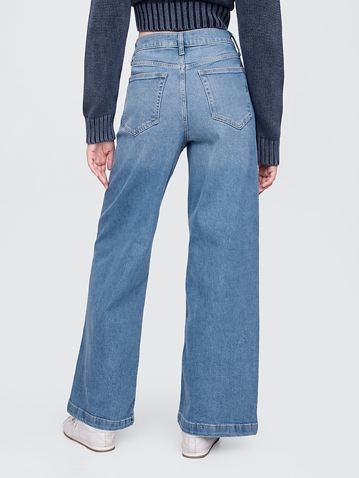 jeans a gamba larga high stride alla caviglia