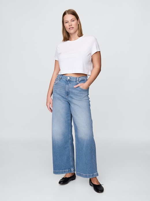 jeans a gamba larga high stride alla caviglia