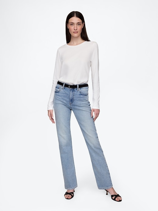 jeans dritti slim a vita alta anni 90