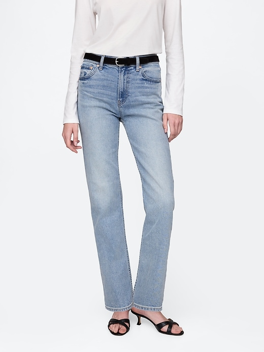 jeans dritti slim a vita alta anni 90