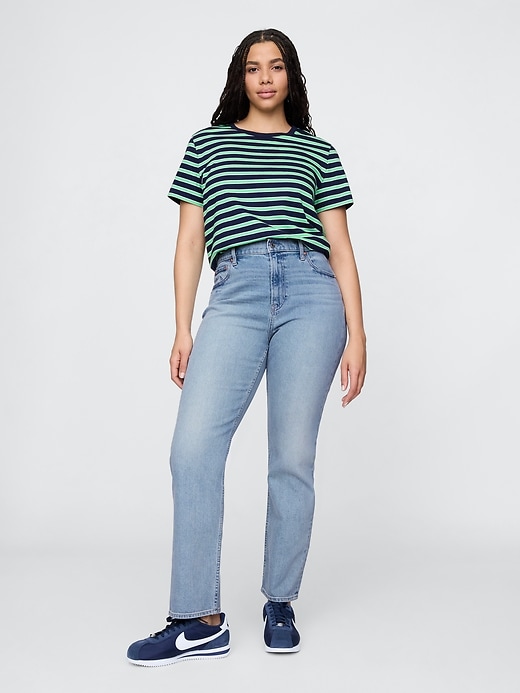 jeans dritti slim a vita alta anni 90