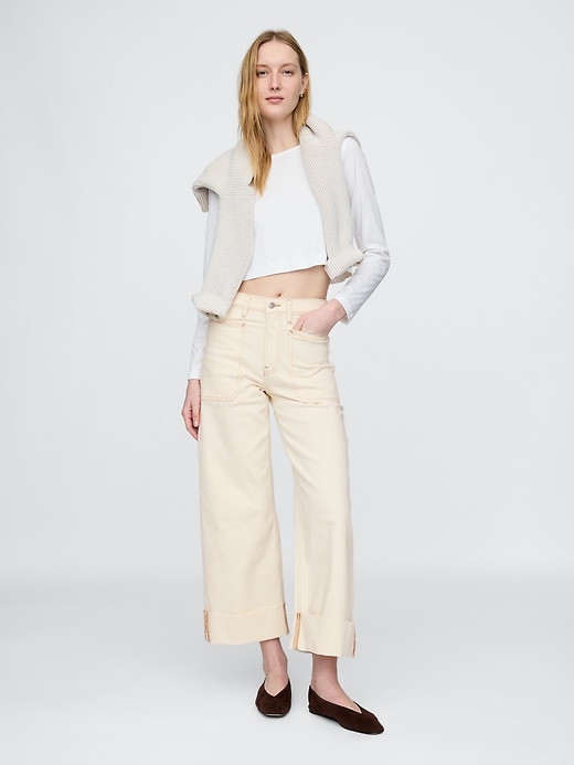 jeans a gamba larga e vita alta stride