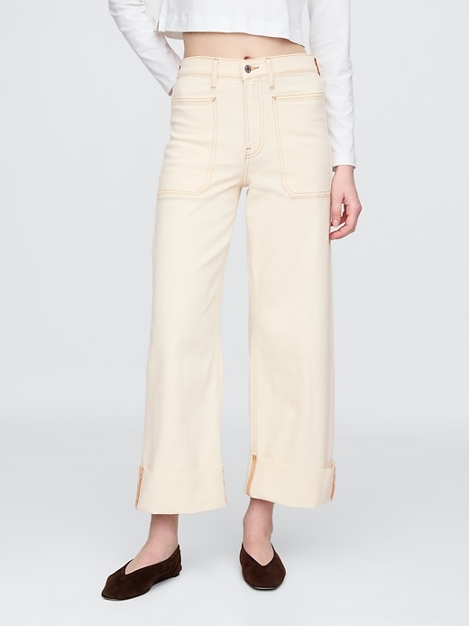 jeans a gamba larga e vita alta stride
