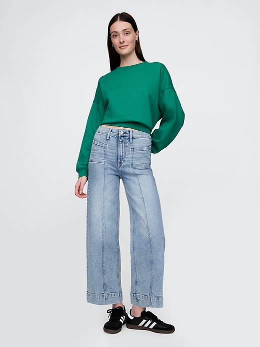 jeans a gamba larga e vita alta stride
