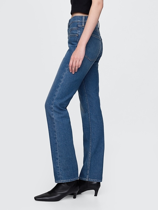 jeans slim dritti a vita alta in stile western anni 90