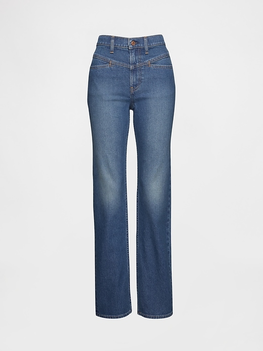 jeans slim dritti a vita alta in stile western anni 90