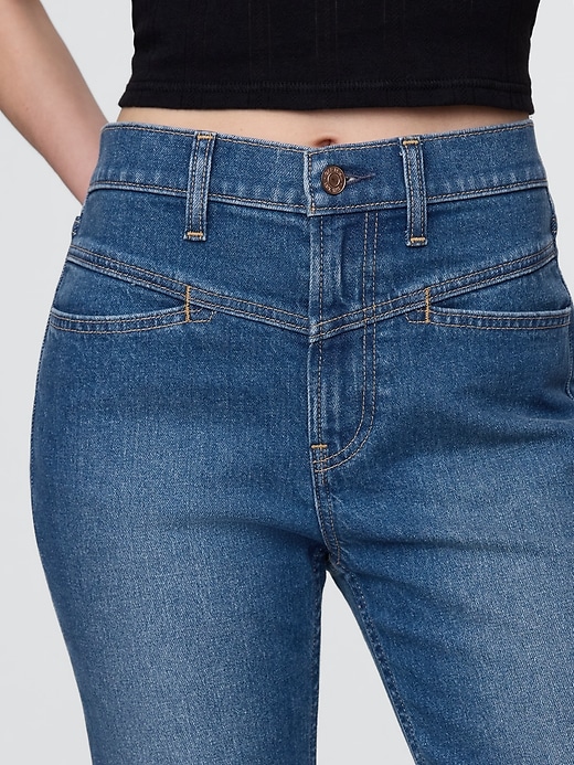 jeans slim dritti a vita alta in stile western anni 90