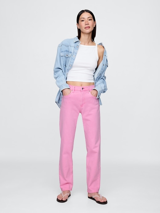 jeans dritti slim a vita alta anni 90