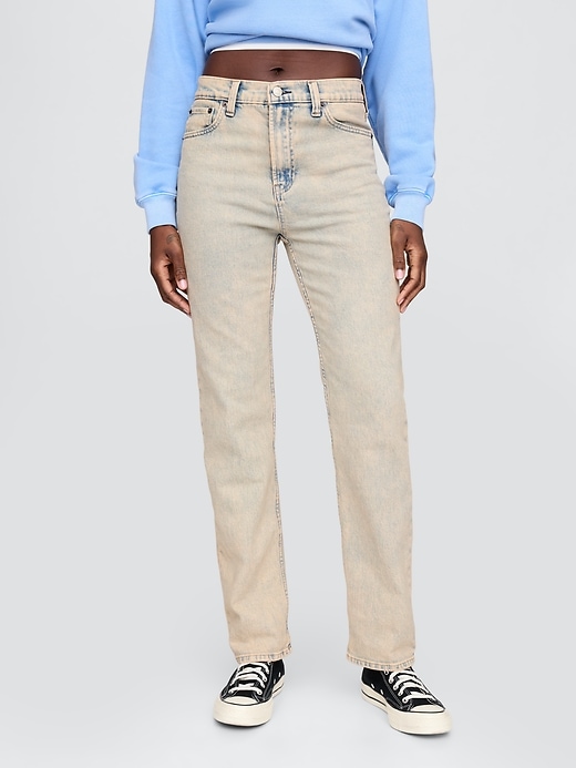 jeans dritti slim a vita alta anni 90