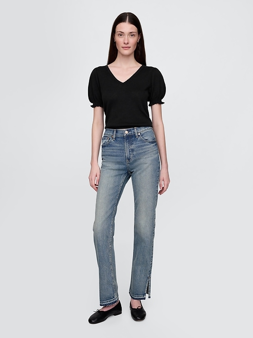 jeans dritti slim a vita alta anni 90