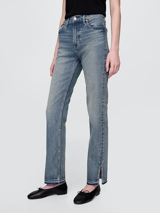 jeans dritti slim a vita alta anni 90