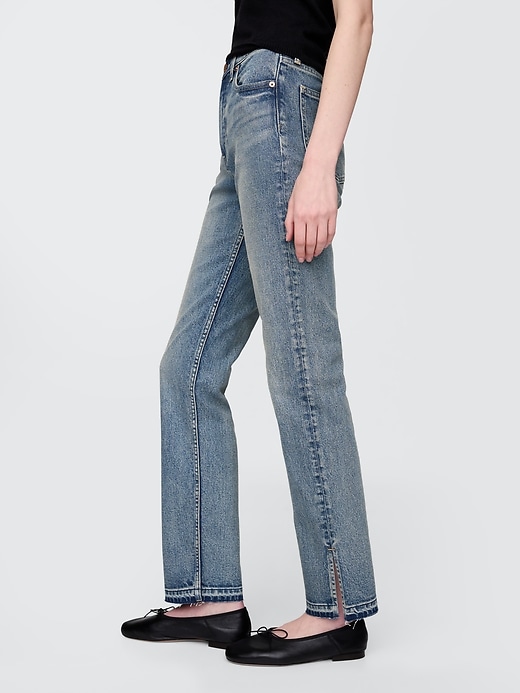 jeans dritti slim a vita alta anni 90