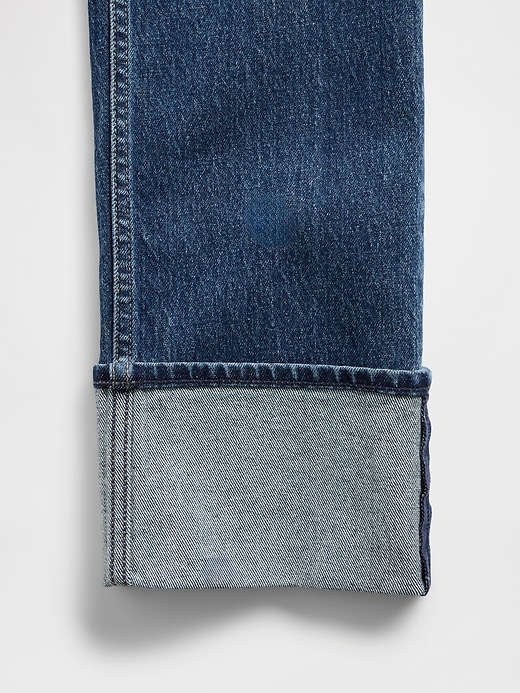jeans slim dritti a vita alta con risvolto anni 90
